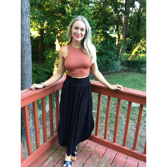 Sandy Delight Maxi Skirt-Black - Picture 4 of 6